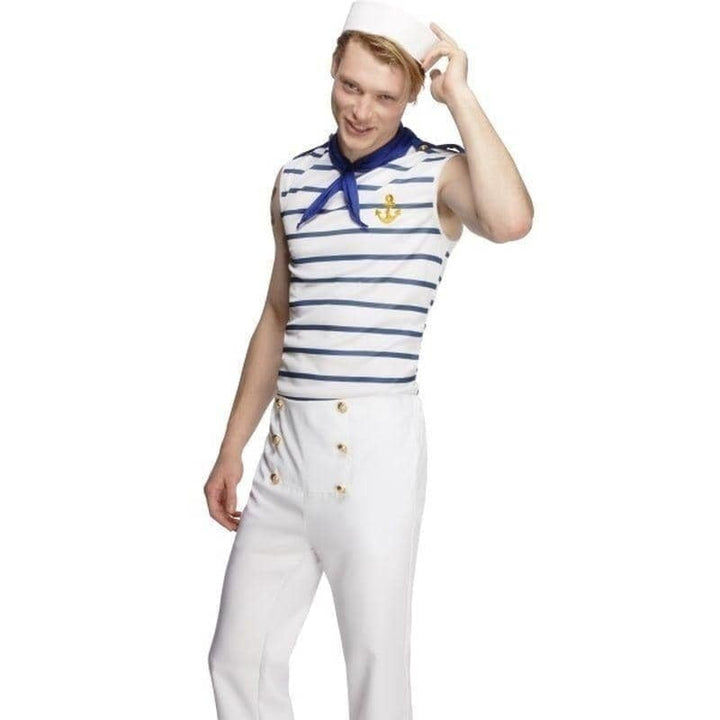 Fever Male French Sailor Costume Adult White Blue_2