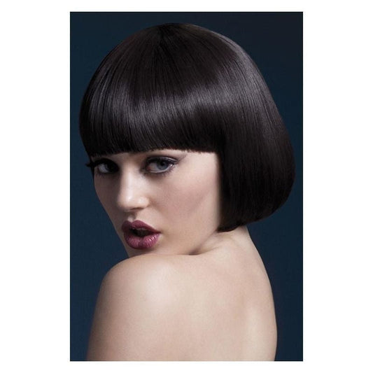Fever Mia Wig Adult Brown Short Bob with Fringe 25cm Costume Hair 1