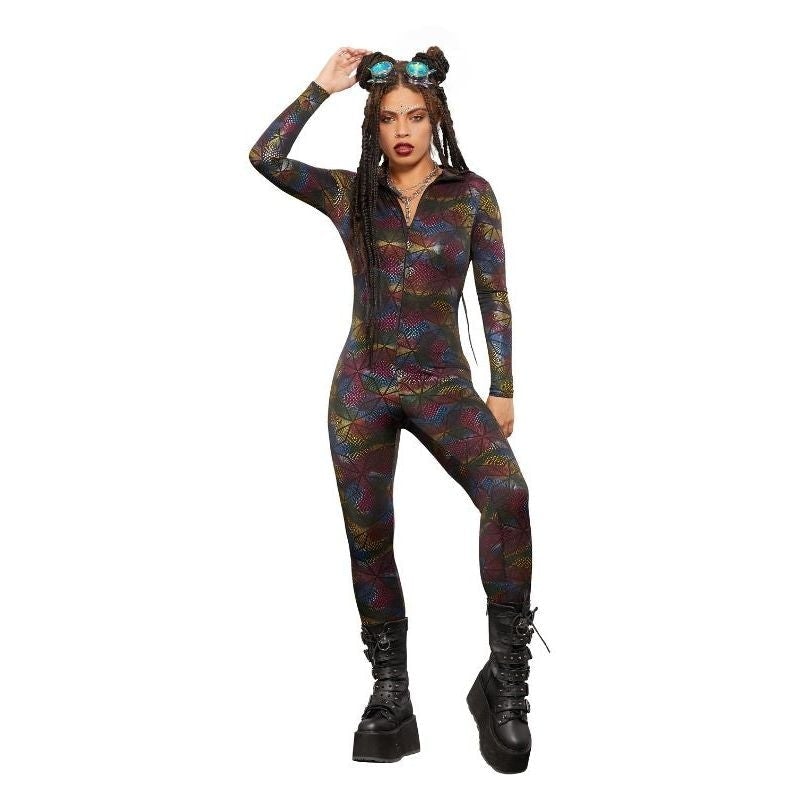 Fever Miss Whiplash Geometric Print Catsuit 1