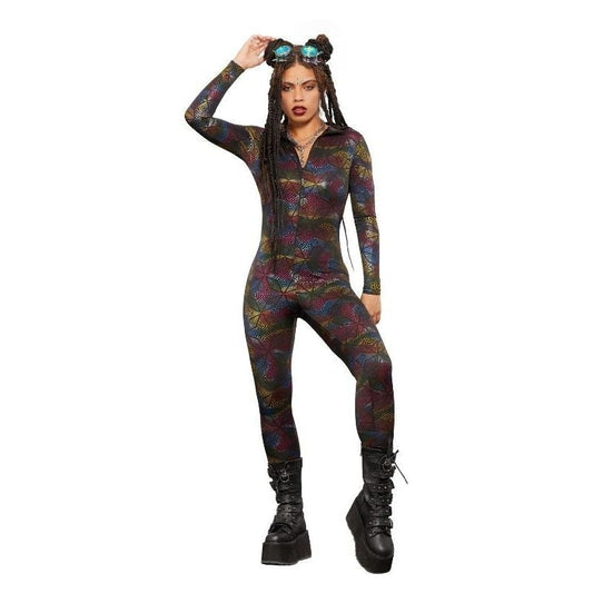 Fever Miss Whiplash Geometric Print Catsuit 1