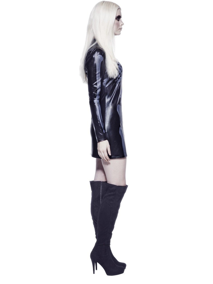 Fever Miss Whiplash Skeleton Costume Black Dress 2