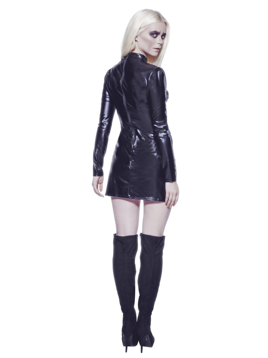 Fever Miss Whiplash Skeleton Costume Black Dress 3