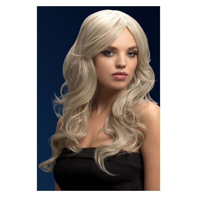 Fever Nicole Wig Silver Blonde Adult Soft Wave Side Parting Costume Accessory 2