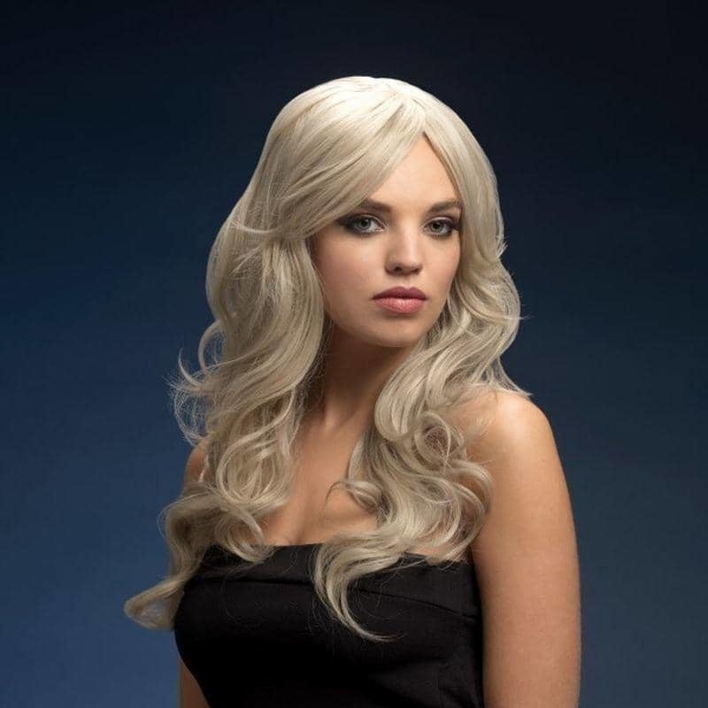 Fever Nicole Wig Silver Blonde Adult Soft Wave Side Parting Costume Accessory 1