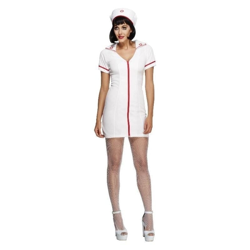 Fever No Nonsense Nurse Costume Adult White Red_3