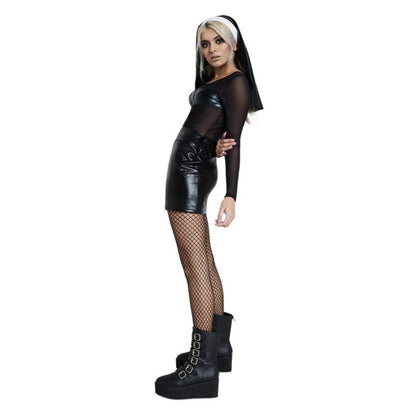 Fever Adult Nun Costume Black Dress and Headdress 4