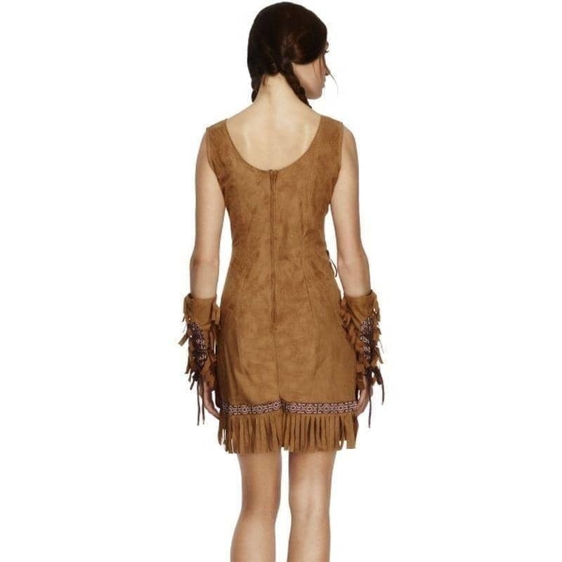 Pocahontas Fever Costume: Adult Brown Dress with Arm Cuffs
