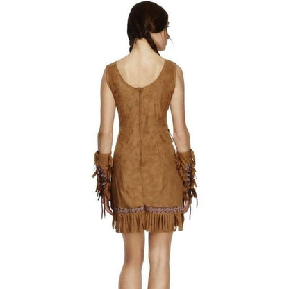 Fever Pocahontas Costume Adult Brown Dress Arm Cuffs 2