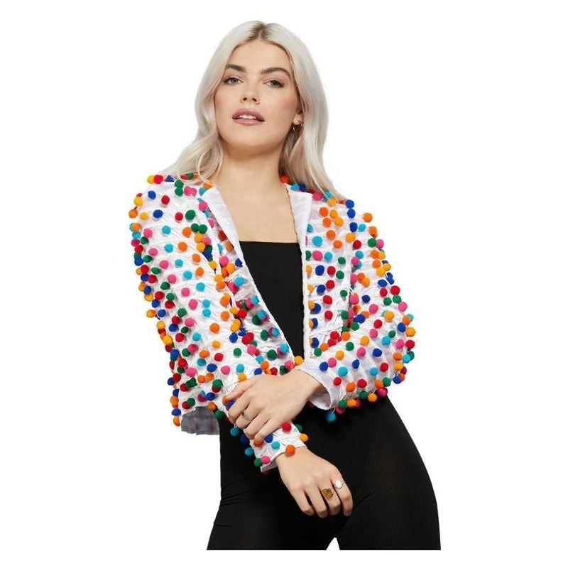 Pom Pom Festival Jacket Rainbow Colours 1