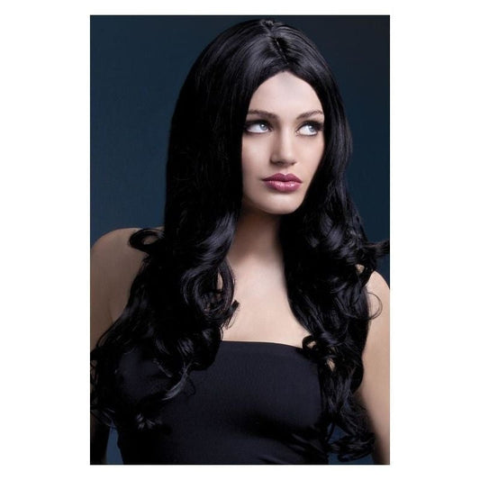 Fever Rhianne Wig Black Hair Long Soft Curl with Centre Parting 66cm 2
