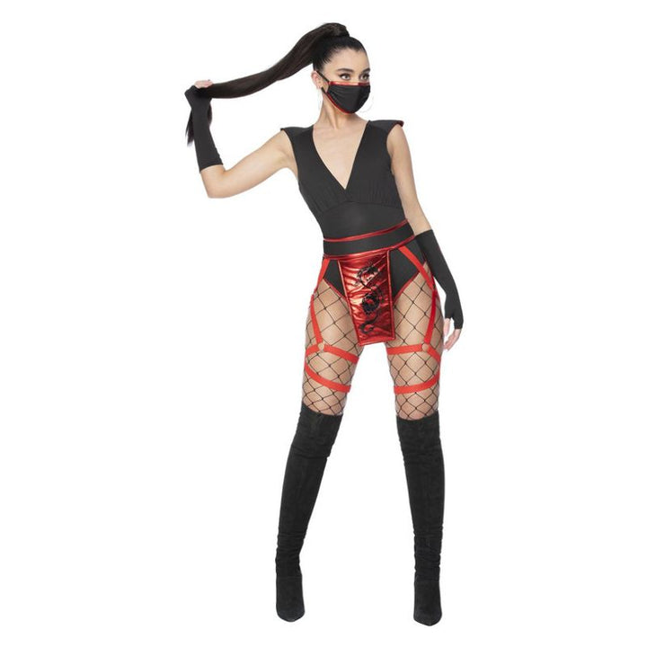 Fever Scarlet Ninja Costume Adult Black_1 sm-56455M