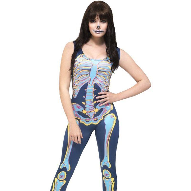 Fever Sexy Skeleton Costume Adult Blue_1
