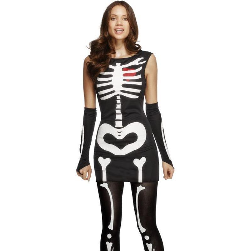 Fever Skeleton Costume Adult Black White_1