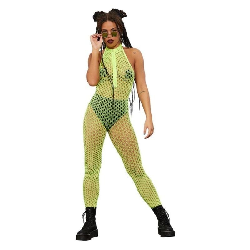 Fever Sleeveless Zipped Bodystocking Adult Neon Yellow 1
