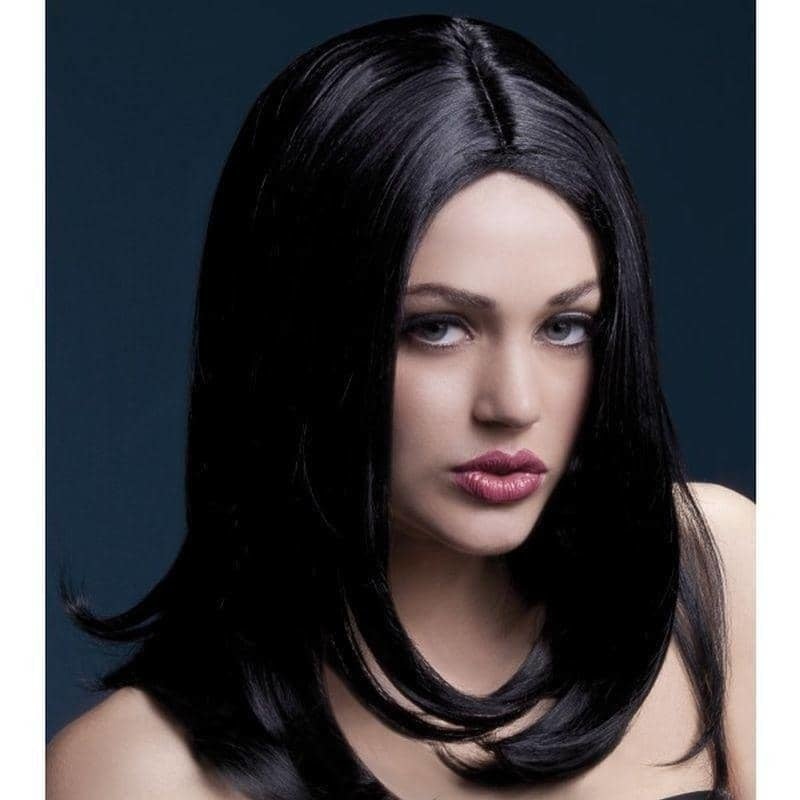 Fever Sophia Wig Black Long Layered with Centre Parting 43cm 2
