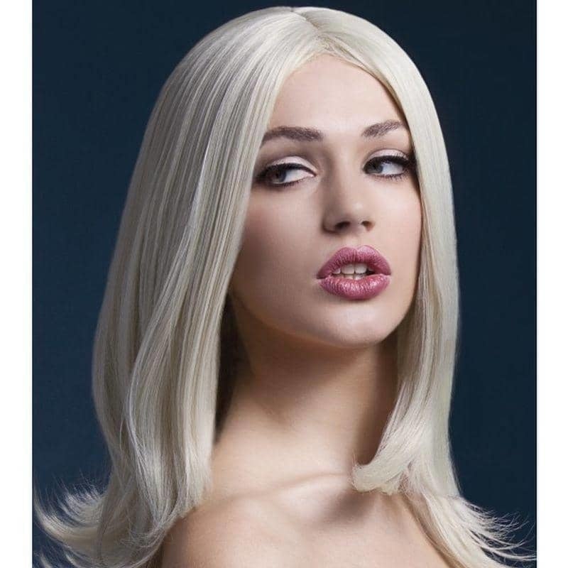 Blonde Fever Sophia Wig Adult Mid Length 43cm Layered with Centre Parting 2