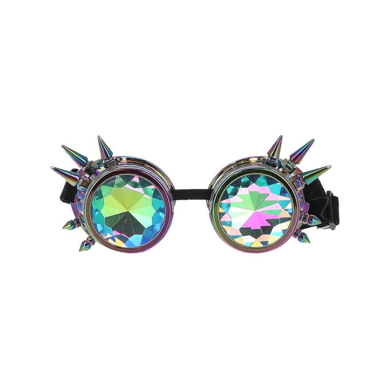 Studded Rainbow Goggles On Elastic Festival Costume Accessory 1