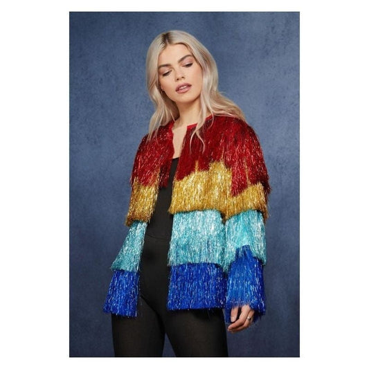 Fever Tinsel Festival Jacket Adult Rainbow 1