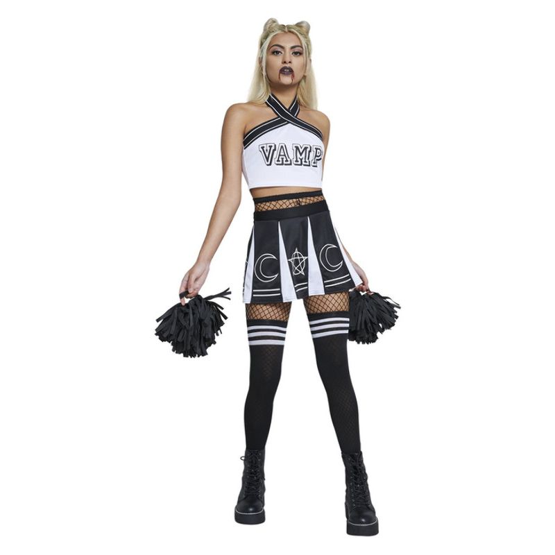 Fever Vamp Cheerleader Black and White Adult 1