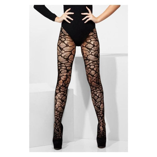 Fever Web Crochet Black Adult Tights Halloween Costume Accessory 1