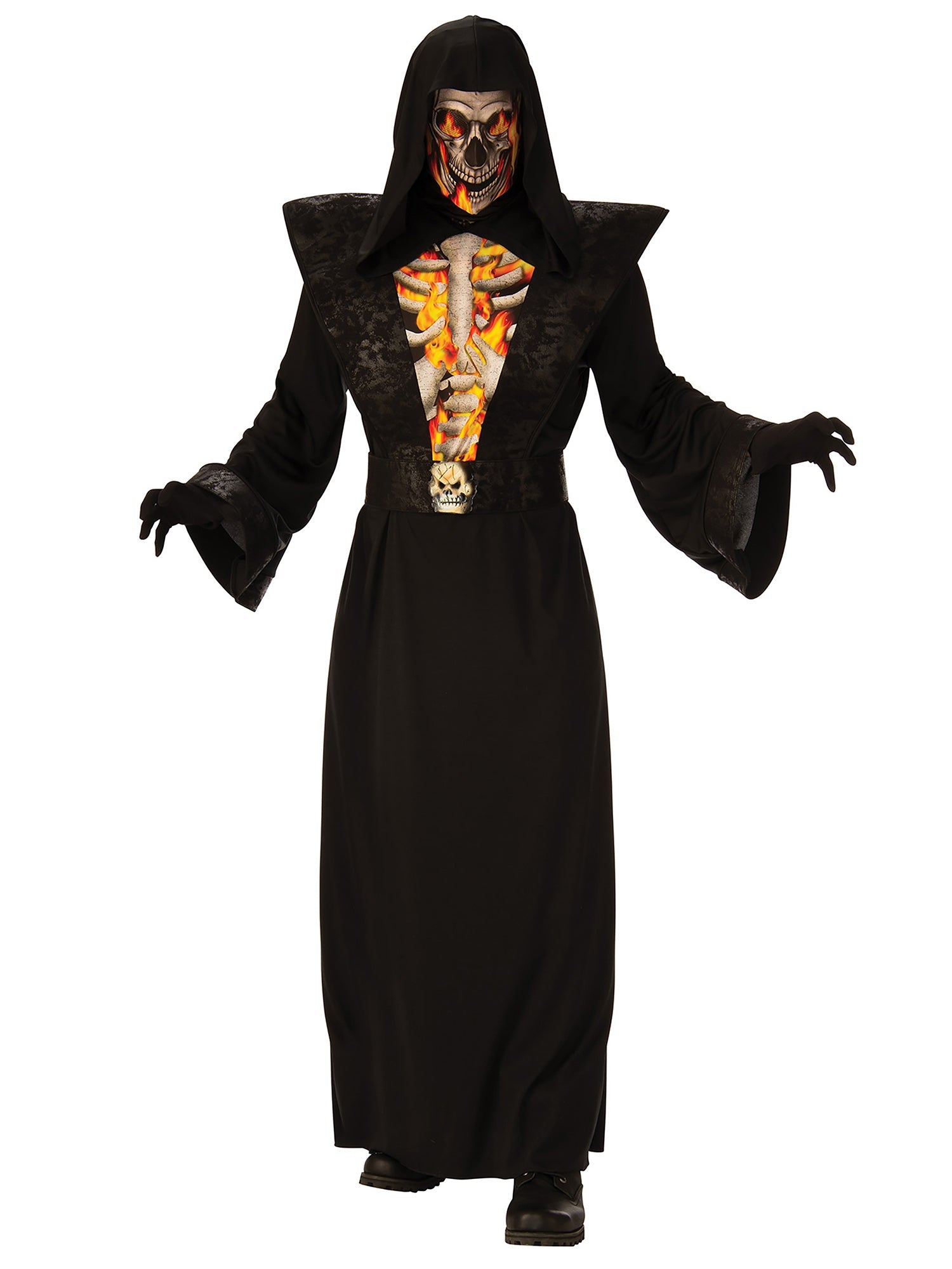 Fiery Skeleton Reaper Costume for Men 1