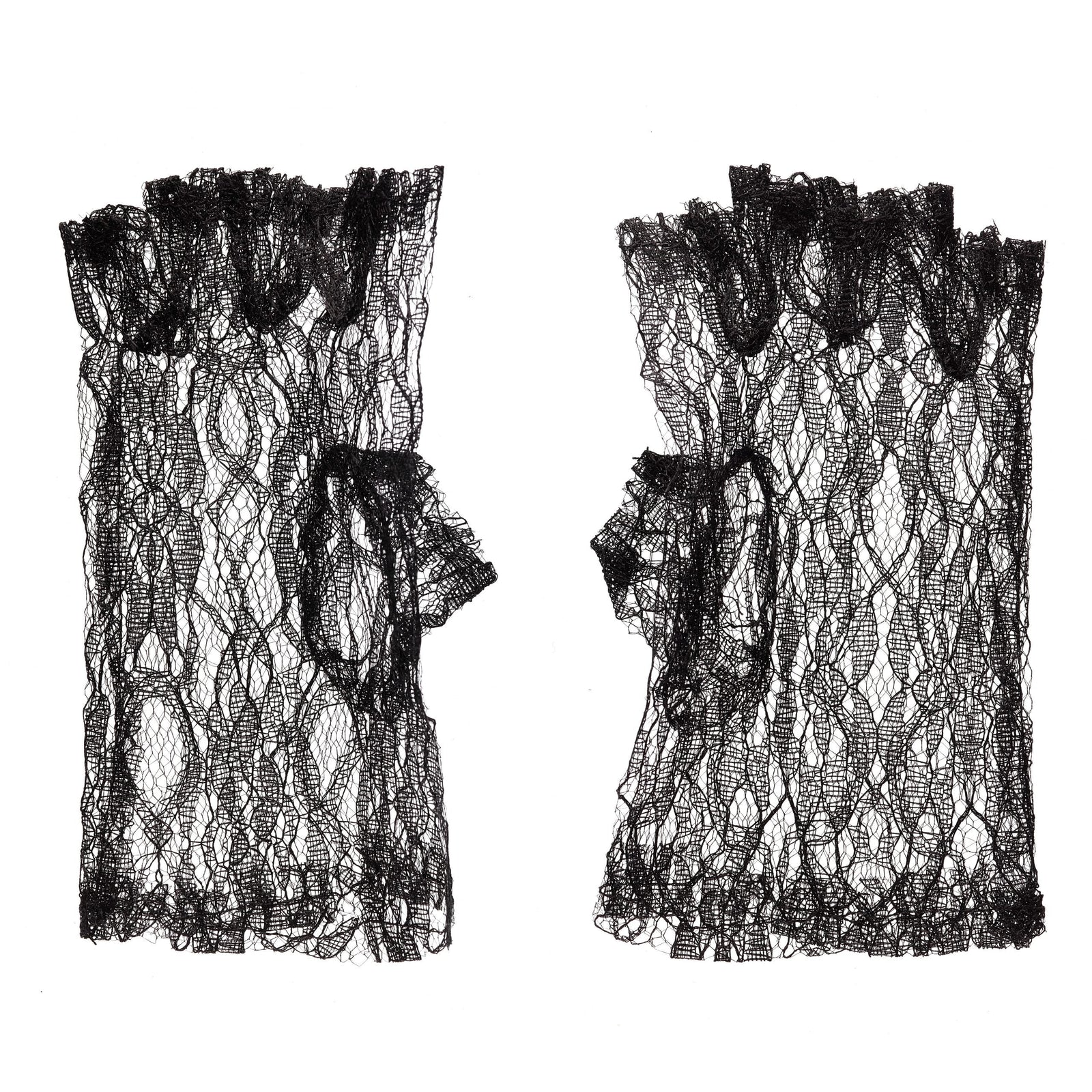 Fingerless Lace Gloves 9 Inch Black Costume Accessory 1