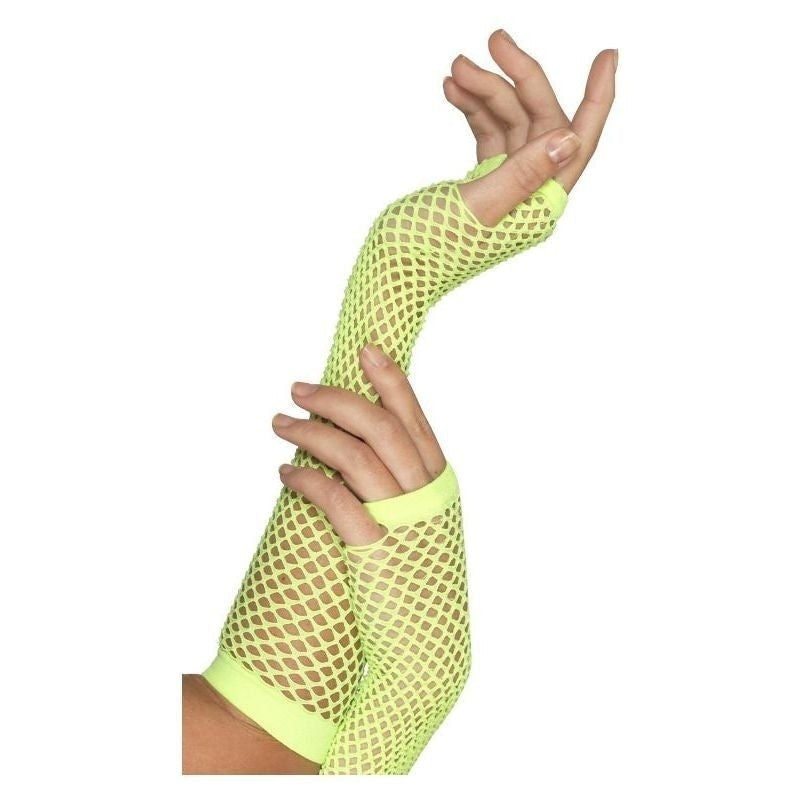 Size Chart Fishnet Gloves Adult Neon Green