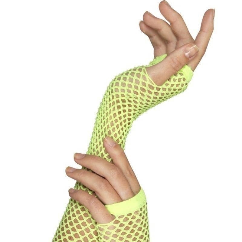 Fishnet Gloves Adult Neon Green_1