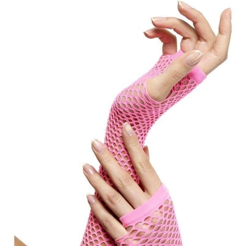 Fishnet Gloves Adult Pink_1