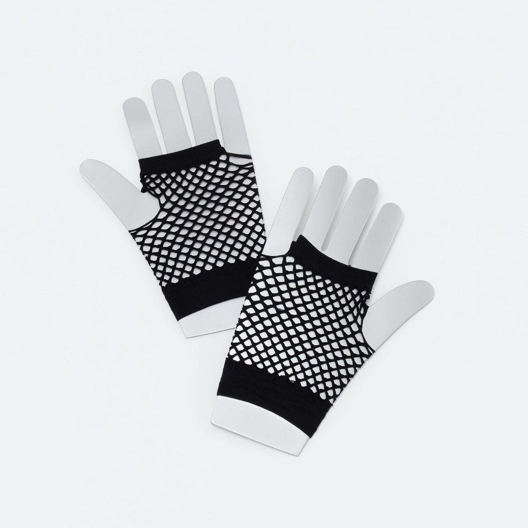 Fishnet Gloves Short Black Gothic Costume Accessory_1