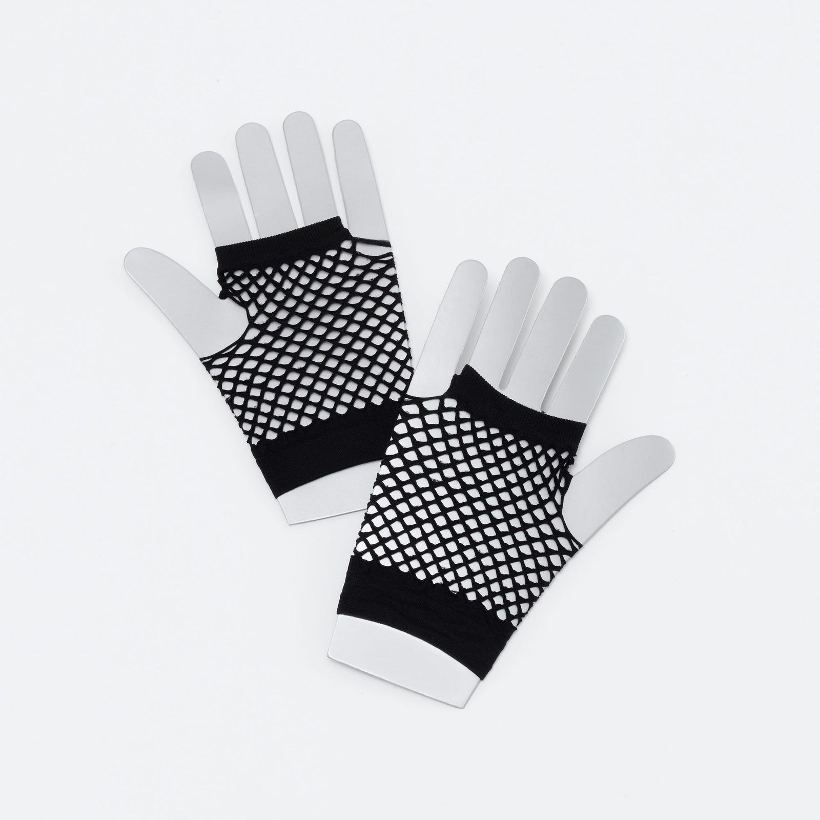Fishnet Gloves Short Black Gothic Costume Accessory 1