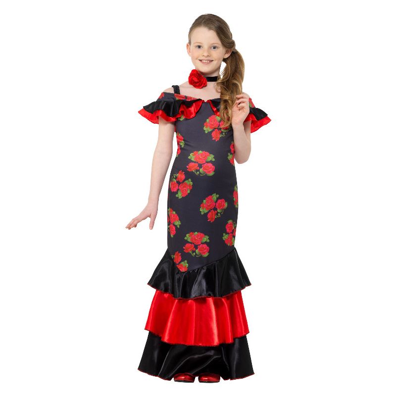 Flamenco Girl Costume Black & Red Child