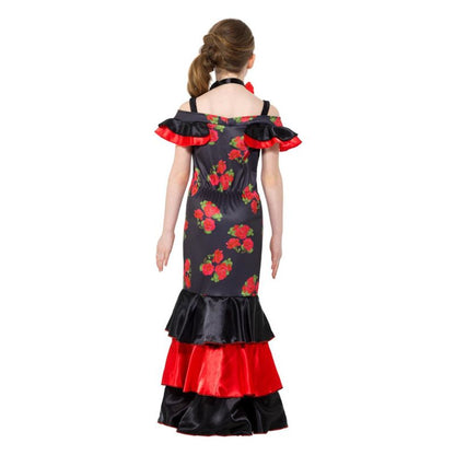 Flamenco Girl Costume Black & Red Child Spanish Dress 3
