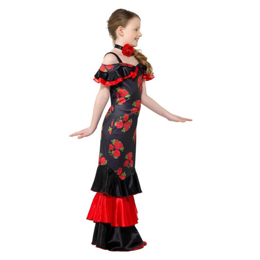 Flamenco Girl Costume Black & Red Child Spanish Dress 1