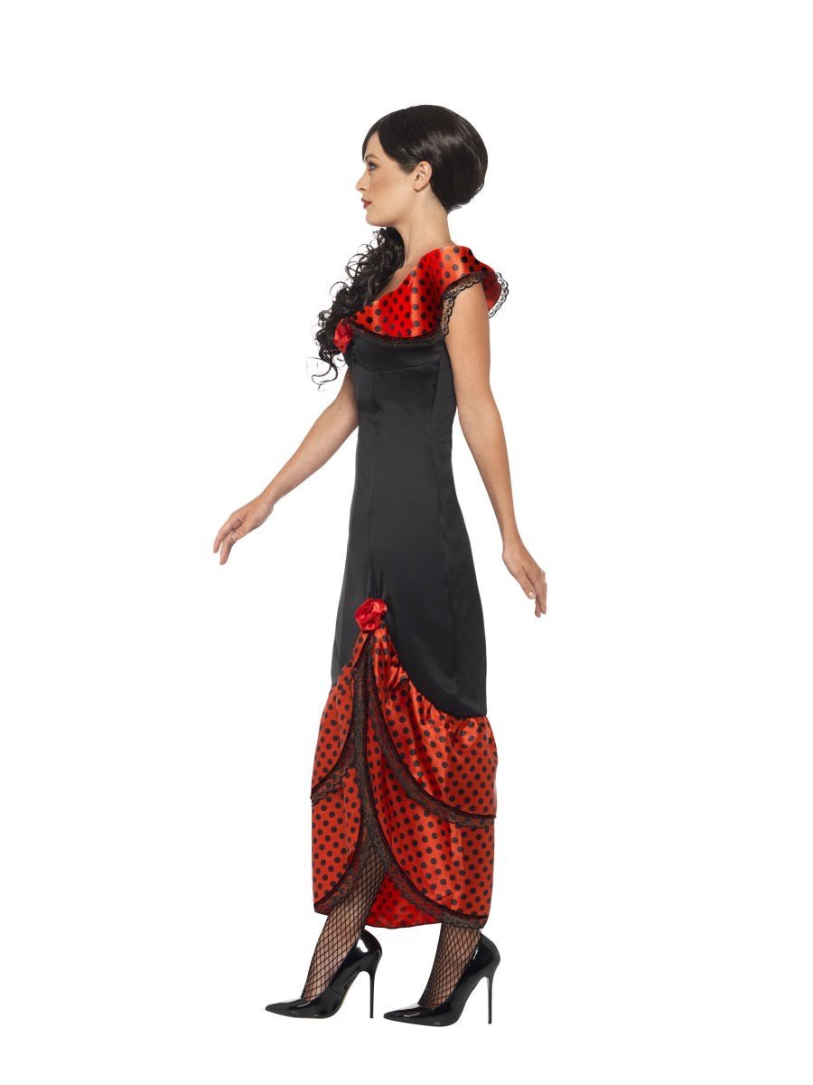 Flamenco Senorita Costume Adult Black Dress Headpiece_2