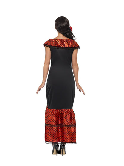 Flamenco Senorita Costume Adult Black Dress with Headpiece 3