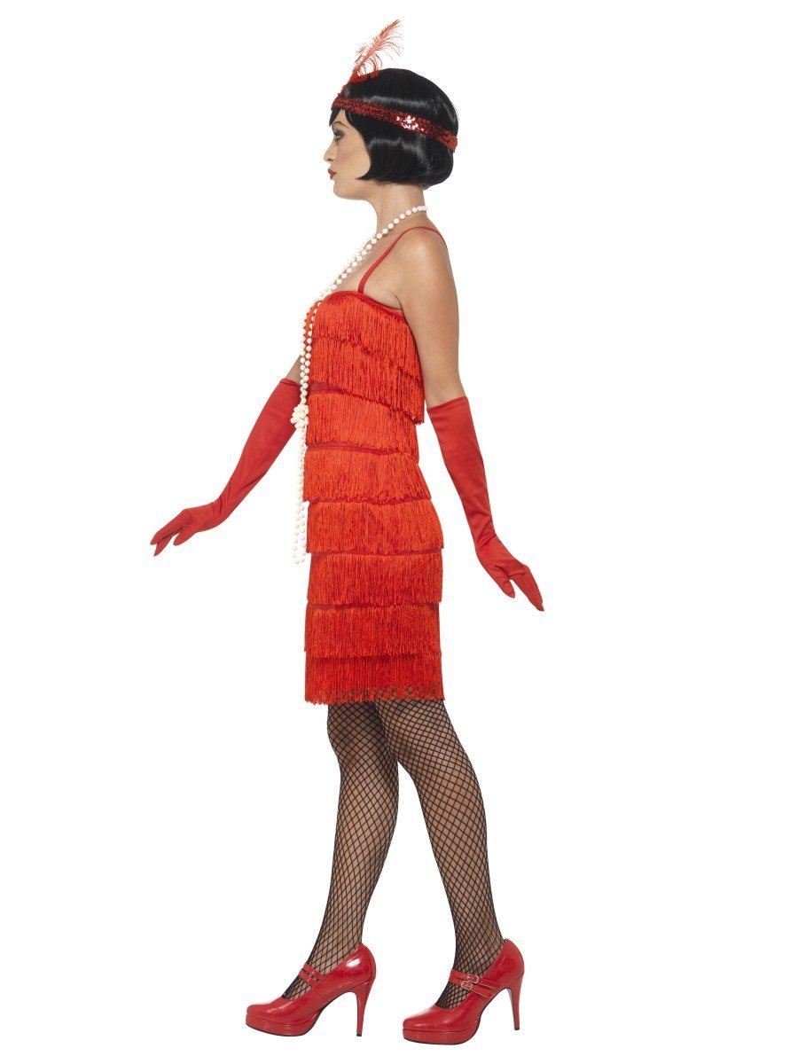 Flapper Costume Adult Red Short Dress_3