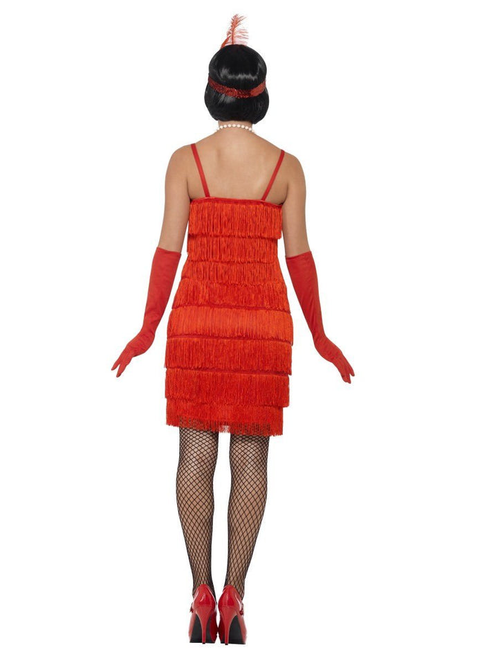 Flapper Costume Adult Red Short Dress_4