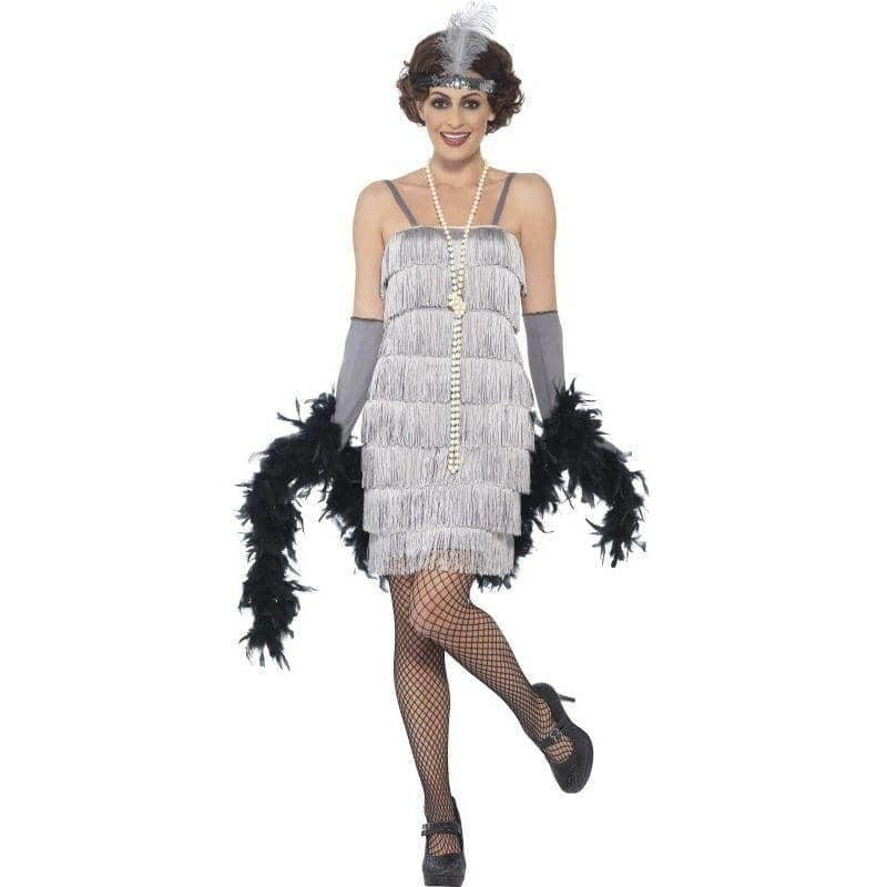 Flapper Costume Adult Silver 1