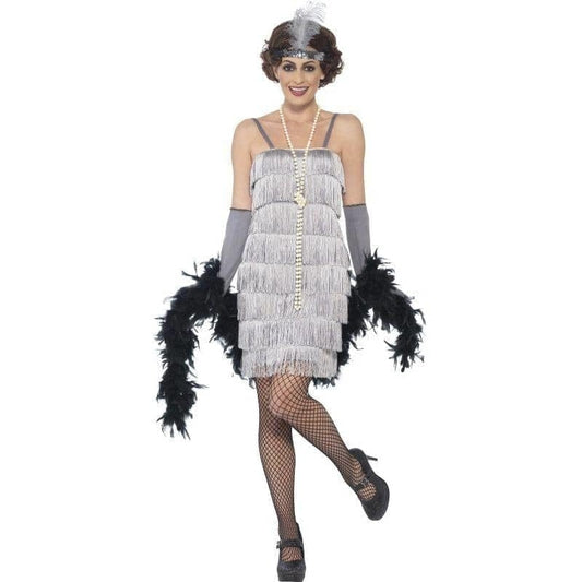 Flapper Costume Adult Silver 1