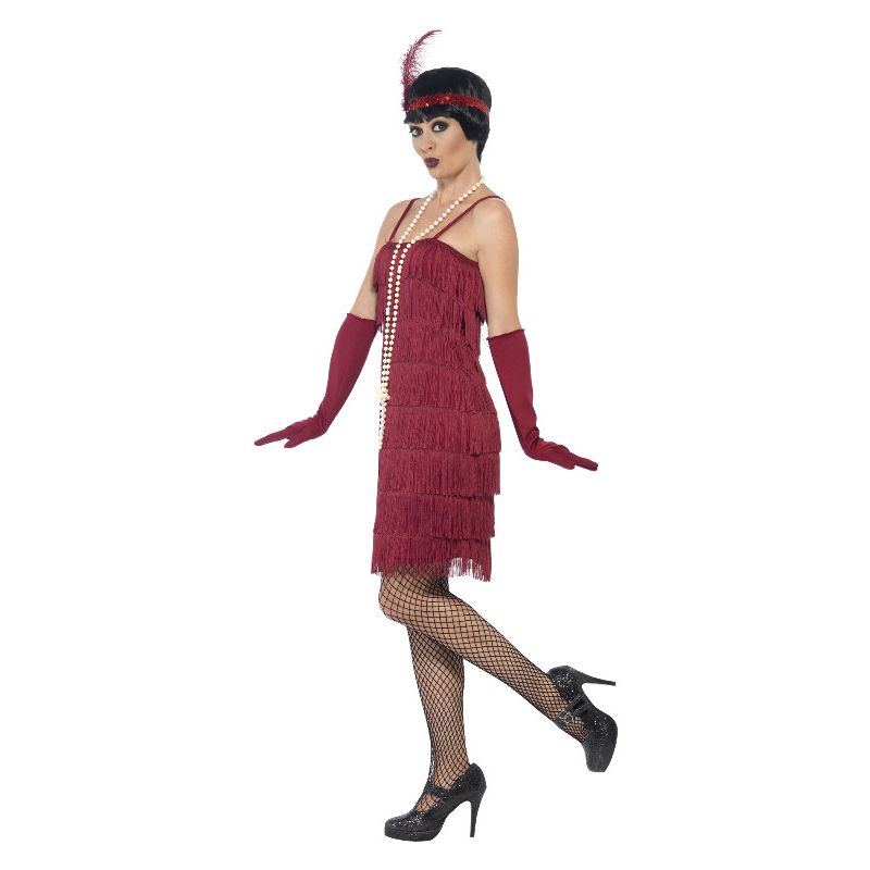Flapper Costume Short Burgundy Red Dress 3
