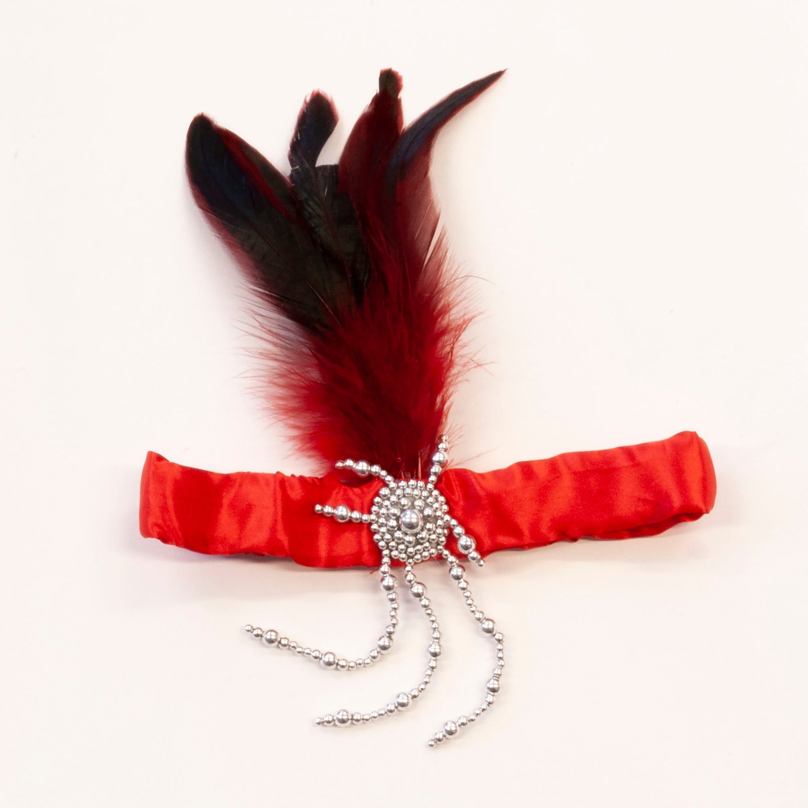Flapper Headband Red Feathers Costume Accessory 1