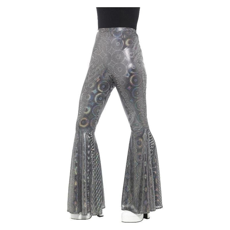 Flared Trousers Ladies Silver Disco Pants 1