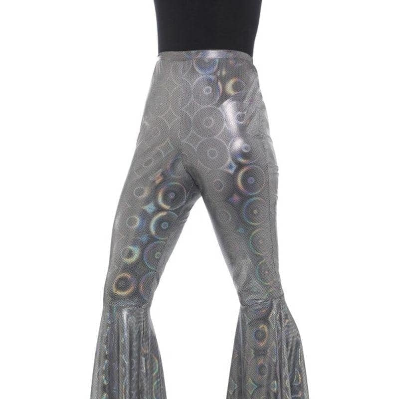 Flared Trousers Ladies Silver Disco Pants 2