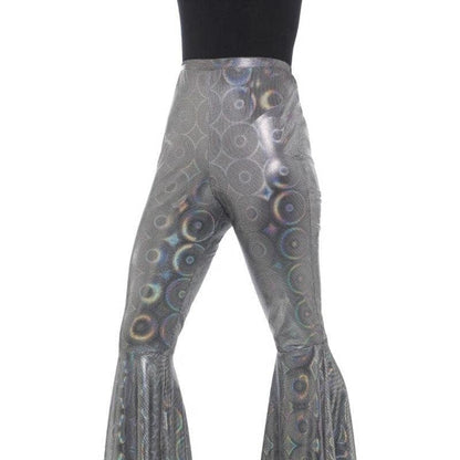 Flared Trousers Ladies Silver Disco Pants 2