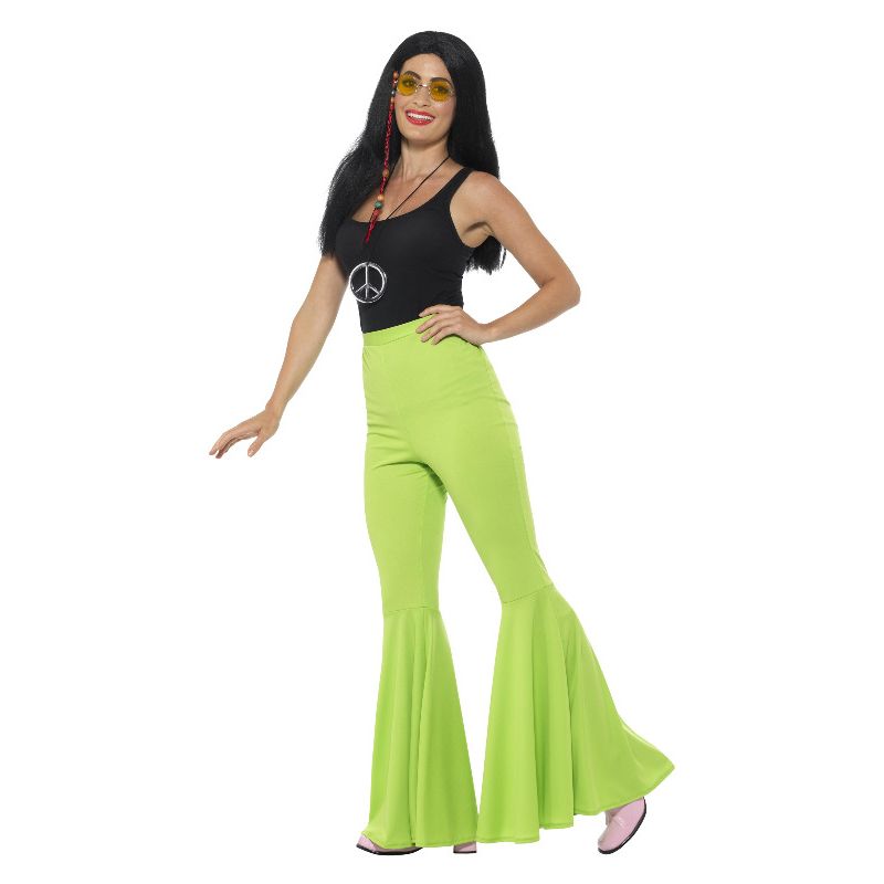 Flared Trousers Ladies Green Adult 2