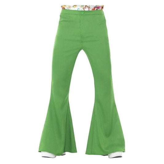 Flared Trousers Mens Green 70s Costume Accessory 1