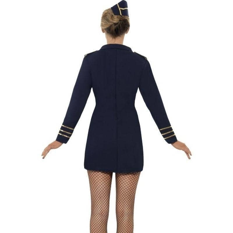 Flight Attendant Costume Adult Blue Dress Hat 2