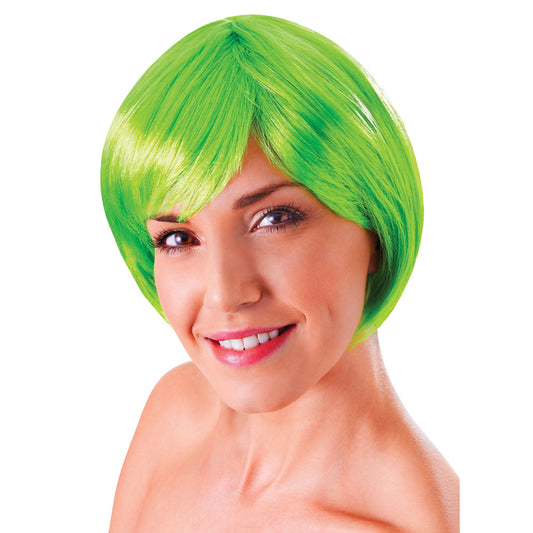 Flirty Flick Neon Green Wig 1