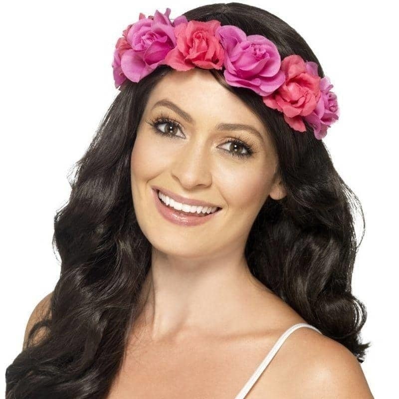 Floral Headband Adult Two Tone Pink Roses_1